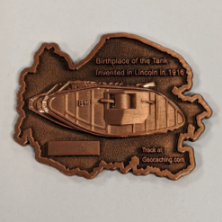 Lincolnshire Mega 2021 Tank Geocoin – Bronze - Image 3