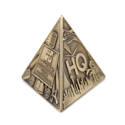 3D Trifecta Geocoin - Antique Bronze