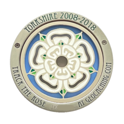 White Rose of Yorkshire Suncatcher Geocoin and Pin - Image 3