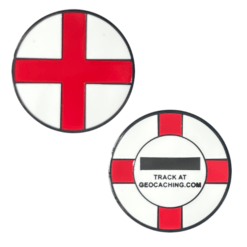 England Flag Micro Geocoin - Black Nickel