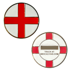 England Flag Micro Geocoin - Gold