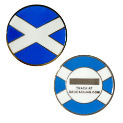 Scotland Flag Micro Geocoin - Gold