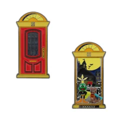 Trick-or-Treat geocoin set (2 trackables) - Red Door