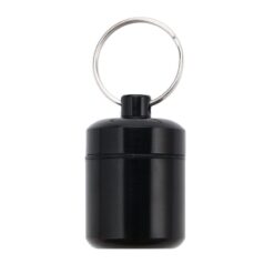 Wide Black Metal Capsule with Keyring (Bison)