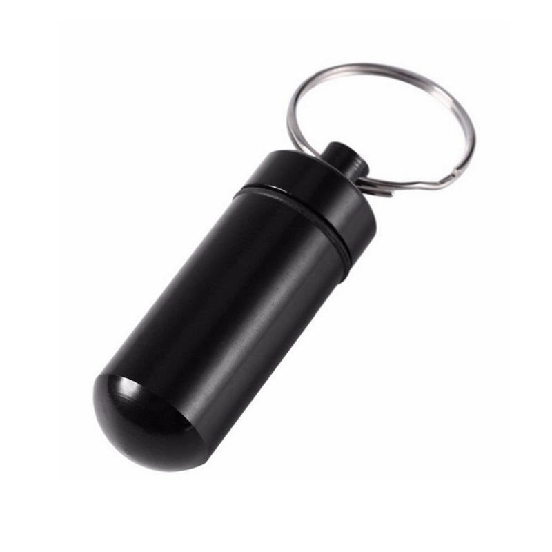 Black Metal Capsule with Keyring (Bison)