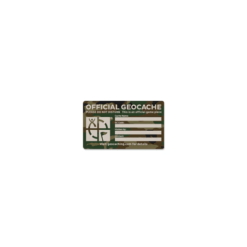 Medium Cache Label - Green Camo (Groundspeak version)
