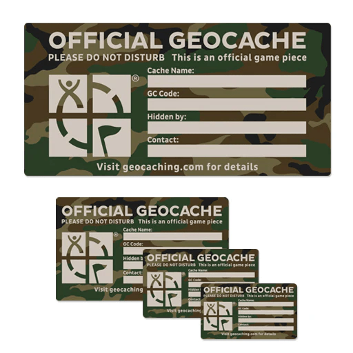 Large Cache Label - Green Camo (Groundspeak version) - Image 2