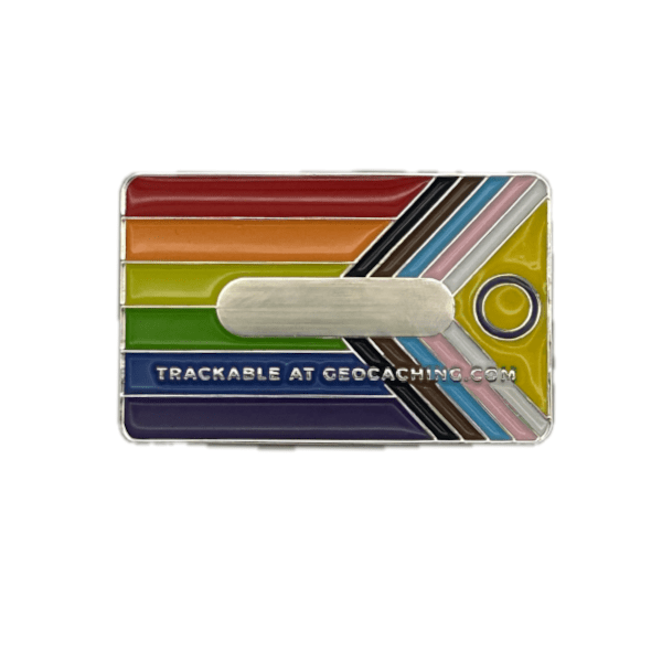 Global Inclusive Pride Flag Geocoin - Silver - Image 3