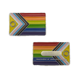 Global Inclusive Pride Flag Geocoin - Silver