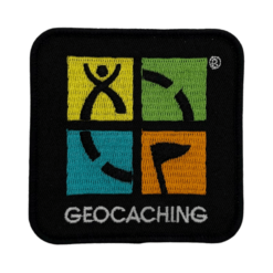 Geocaching Logo Patch - Four Colour on Black