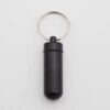 Narrow Black Metal Capsule with Keyring (Bison)
