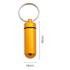 Narrow Black Metal Capsule with Keyring (Bison) - Image 2