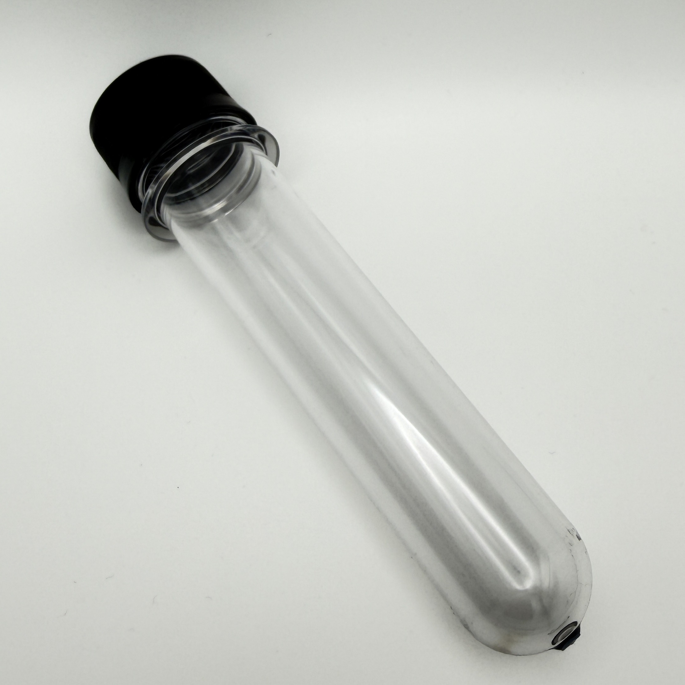Clear PET Preform with Black Lid (13.2xØ2.5cm) - Image 2