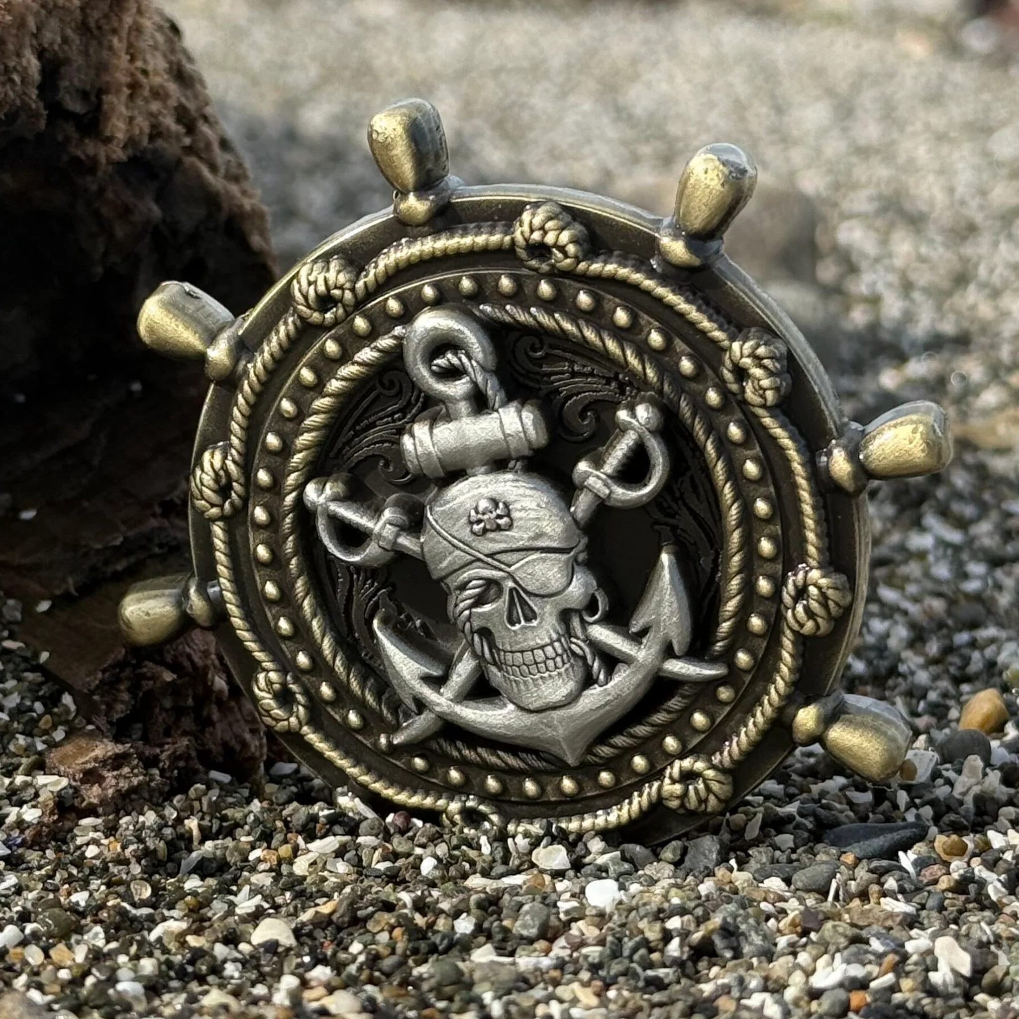 2026 Pirate Geocoin - Ship Wheel - Image 4